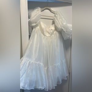 White midi shimmer dress